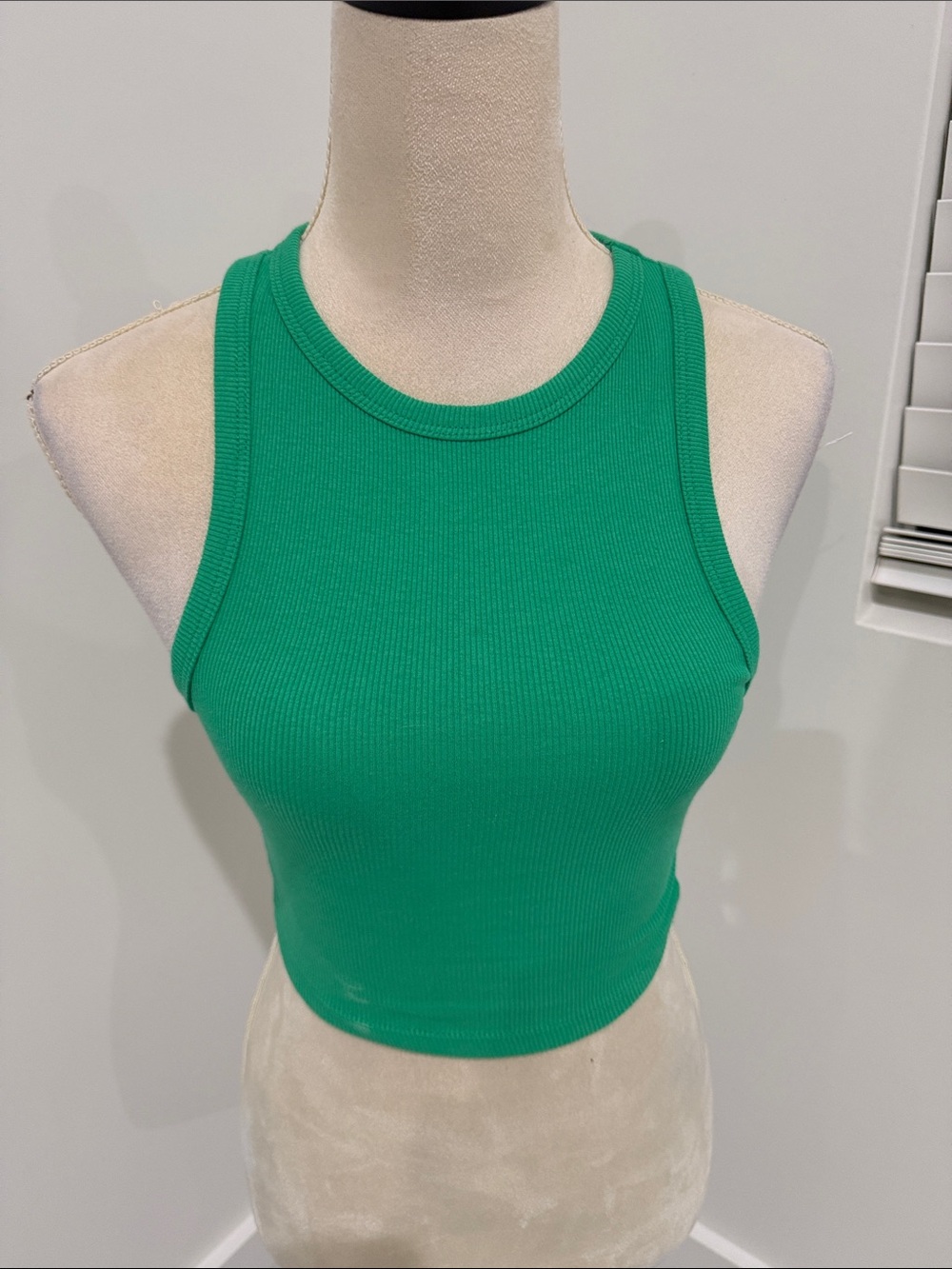 Zara Emerald Green Ribbed Tank Top